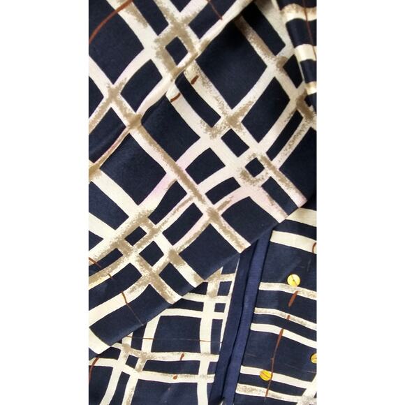 Silkland vintage silk sequin geometric full zip shaket jacket sparkle L large ^^ - Picture 6 of 10